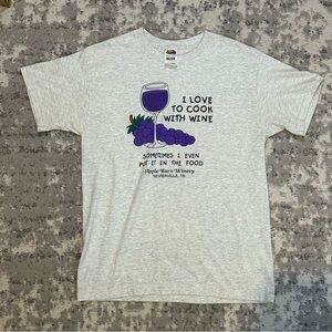 Vintage 90s “I Love To Cook With Wine” Funny Wine Graphic Tee
